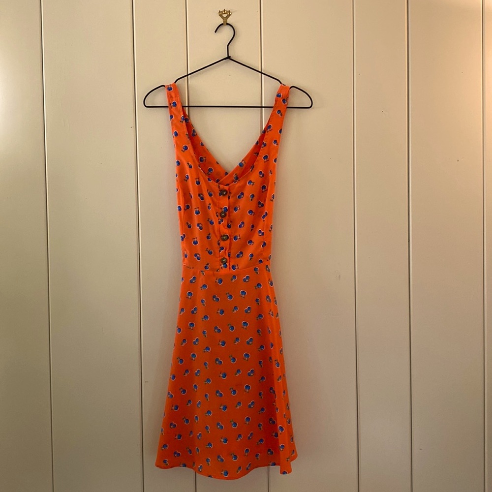 vintage blueberry orange dress! 🧡💙